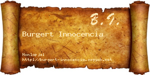 Burgert Innocencia névjegykártya
